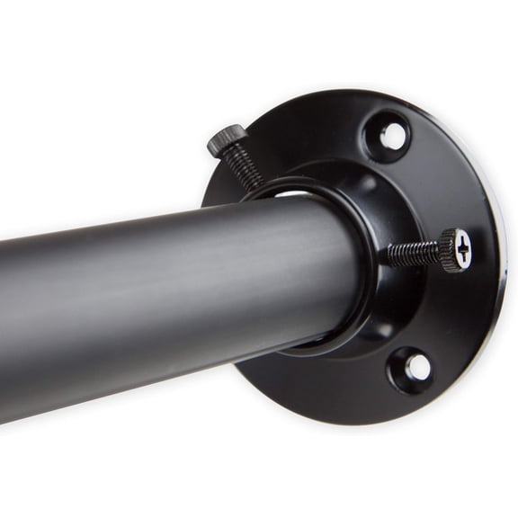 Contemporary Home Living 48" Black Solid Adjustable Room Divider and Closet Rod with Socket