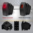 thumbnail image 2 of GHSDFBB Rocker Switch 12V 24V ON/Off, Red LED Rocker Toggle Switch for UTV Boat Auto, Car Marine Rocker Light Switch SPST Self-Latching 4 Pins-6 Pack, 1 Pack DIY Stickers, 2 of 7
