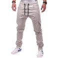 thumbnail image 2 of Vedolay Men Pants Casual Stretch Men's Stretch Multi-Pocket Skinny Cargo Pants,Beige XL, 2 of 5