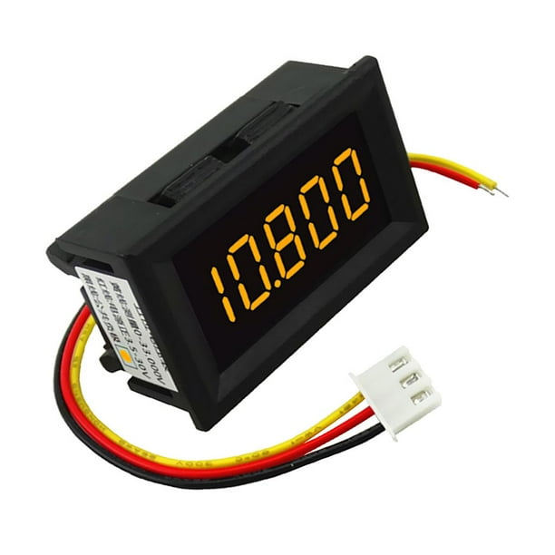 Voltímetro digital LED para coche, 3 cables, 0,36'', medidor de panel de voltaje, calibre 3,5 30 V Amarillo
