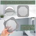 thumbnail image 3 of Square Drain Cover for Shower 5.7-inch Stainless Steel and Silicone Drain Hair Catcher Flat Silicone Plug for Bathroom and Kitchen Filter Shower Drain Protection Flat Strainer Stopper (Grey), 3 of 5
