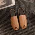 thumbnail image 7 of Women's Peep Toe Wedge Mules Casual Summer Slide Sandals Solid Color Faux Leather Thick Sole Open Toe Heeled Sandals for Beach Daily Walking Dressy Outdoor Use, 7 of 7