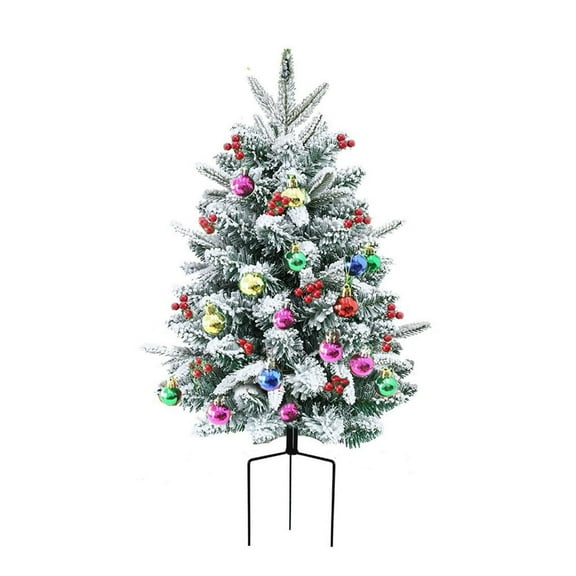 BOPORO Holiday Planter Filler,Holiday Flower Pot Decorations Christmas Holiday Planter Fillers，Christmas Planter Filler Outdoor，Christmas Planter Decorations (1Pcs),Pre-Lit Artificial Christmas Tree