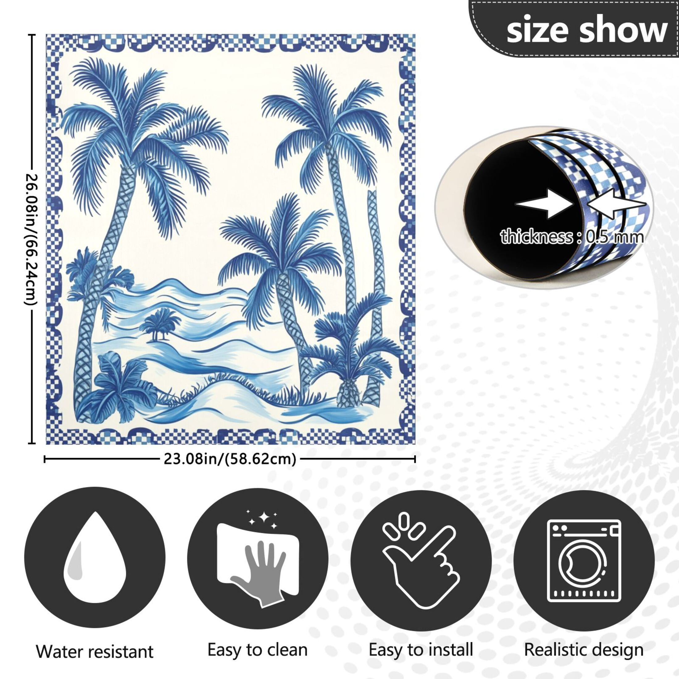 Dishwasher Magnetic Sticker 23x26 Inch Refrigerator Magnetic Sticker Washing Machine Magnetic Sticker Kitchen Panel Magnetic Sticker Home Decor Blue Tree by The Sea