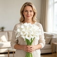 thumbnail image 6 of White Calla Lilies, Artificial Lily Flowers, 10Pcs 35cm Fake Flowers for Wedding Bouquet Home Vase Table Centerpiece Decor, 6 of 8