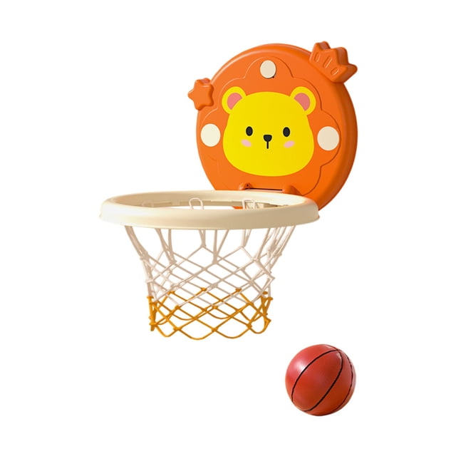 Orange Indoor Hanging Basketball Hoop Toy Foldable For Kids Home Basketball Training Gear