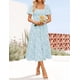 thumbnail image 3 of Vestido ZESICA para mujer, estilo bohemio, floral, midi, azul, talla M, 3 of 7