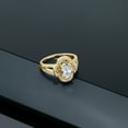 thumbnail image 4 of Gem Stone King 1.87 Ct Oval White Topaz 18K Yellow Gold Plated Silver Ring (Size 7), 4 of 4