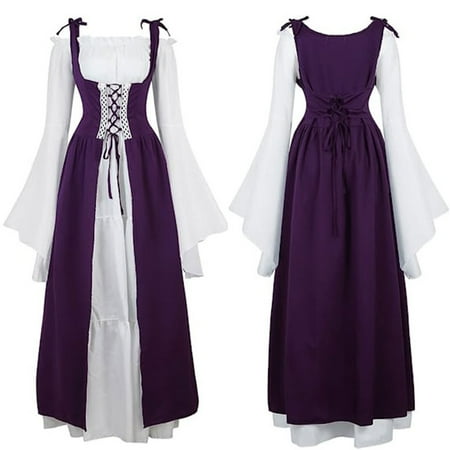 

Up to 60% off! YOHOME Womens Bandage Corset Middeleeuwse Vintage Party Club Elegante Dress Purple L