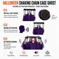 thumbnail image 6 of Halloween Hanging Cage Ghost Decoration, Animated Scary Skeleton with Chains & Red LED Eyes, Sound Activated Haunted House Prop for Porch Yard, 6 of 12