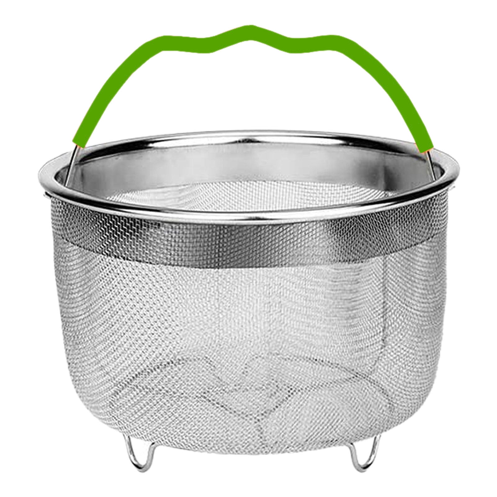 Heavy-Duty Steamer Basket Insert for Pots & Pressure Cookers, Stainless Steel Vegetable Egg Pasta Strainer with Silicone Handle - Universal Fit Kitchen Accessory for Healthy Cooking