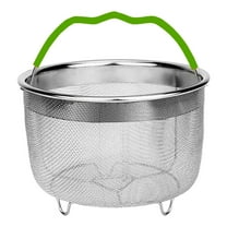 Home Decor Steamer Basket, Mesh Steaming Basket Stainless Steel Strainer and Insert for 6 qt quart Instant Pots Accessories, with Handle, fits IP Insta Pots, Instapot (Green)