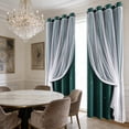 thumbnail image 6 of Curtains,Double Layer Blackout Curtains,84in Star Lace 2-in-1 Thermal Insulated Curtains for Bedroom Living Room,Fade Resistant Light Control Window Decor(Green), 6 of 7