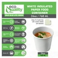 thumbnail image 2 of EcoQuality [50 Count] 26 oz Disposable White Paper Soup Containers - Half Pint Ice Cream Containers, Frozen Yogurt Cups, Restaurant, Microwavable, Take Out, to Go Deli Containers, Recyclable, 2 of 9