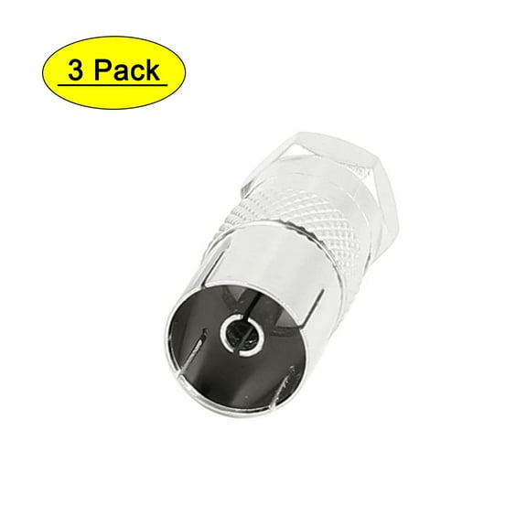 3 Pcs PAL Female to F Male TV RF Antenna CATV FM Coaxial Adapter Connector