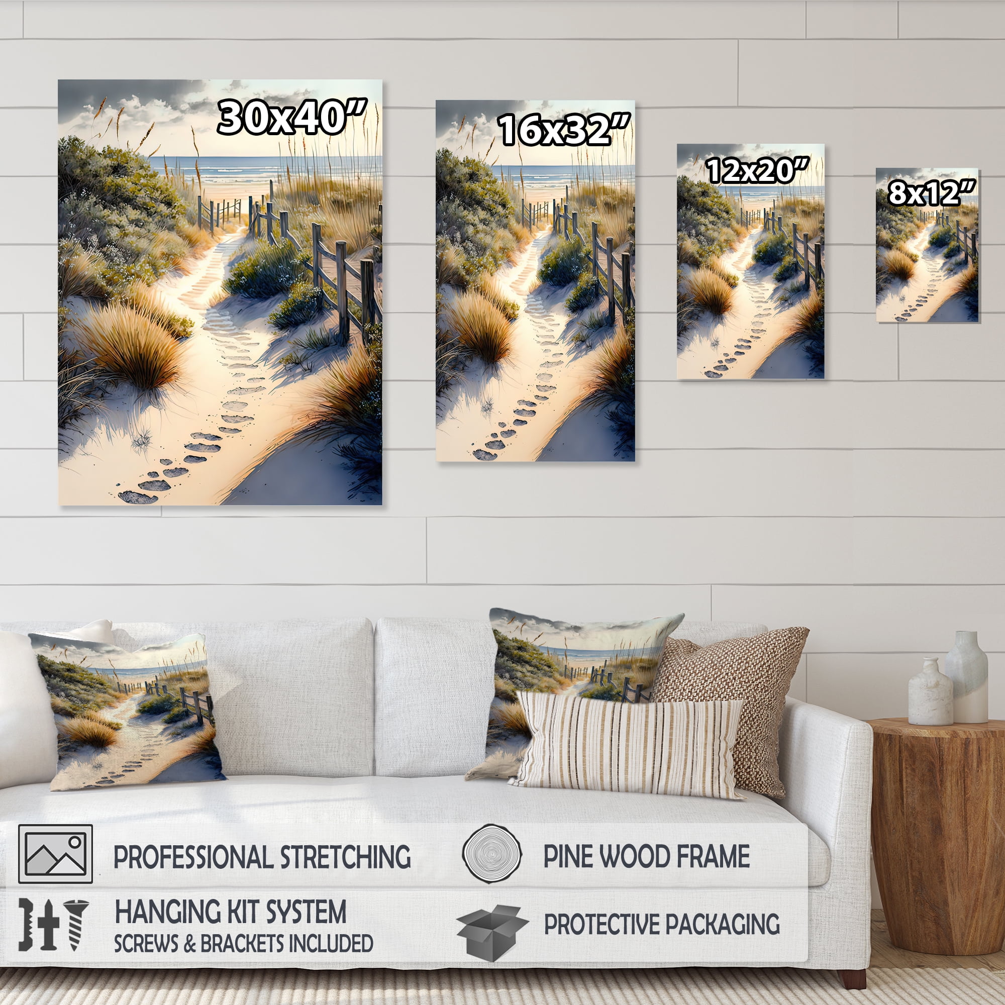 Designart Path To The Ocean II Canvas Wall Art