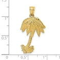 thumbnail image 2 of 14k Gold Single Palm Tree Textured / 2-d Charm 26.8x17.4mm Wide 3.8mm Thick Pendant Necklace for Women, 2 of 2