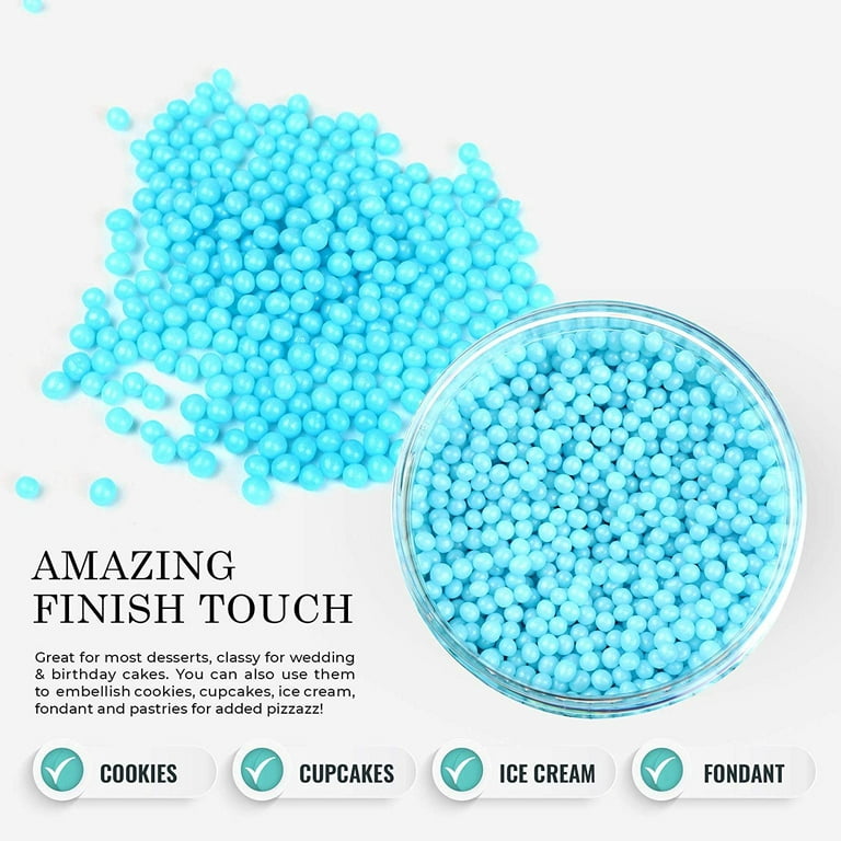 Blue Sugar Pearls - Add a Touch of Elegance with Blue Pearl-Shaped Sprinkles  for Special Occasion Cakes, Cupcakes, Cookies or Molded Candies, 5-Ounce -  Wilton