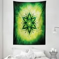 thumbnail image 1 of Lotus Tapestry, Psychedelic Floral Mandala Ethnic Meditation Mystic Sacred Digital Image, Wall Hanging for Bedroom Living Room Dorm Decor, 60W X 80L Inches, Emerald Lime Green, by Ambesonne, 1 of 2