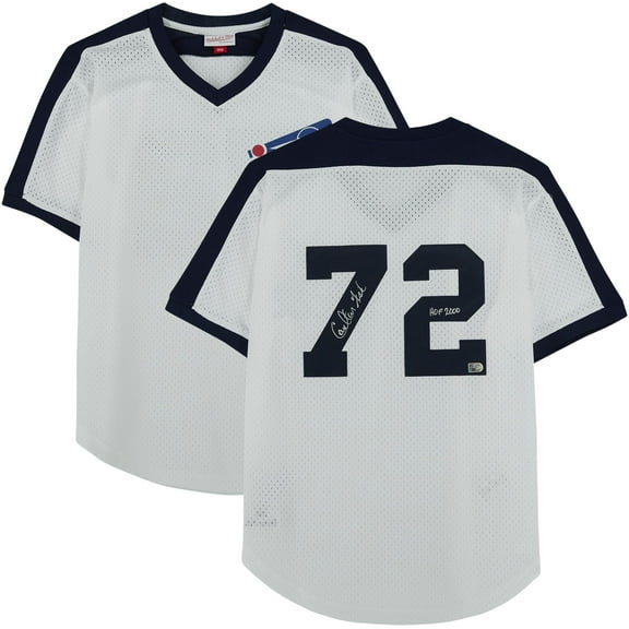 Carlton Fisk Chicago White Sox Autographed White Mitchell & Ness Authentic Batting Practice Jersey with "HOF 2000" Inscription - Fanatics Authentic Certified