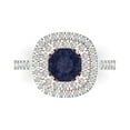thumbnail image 2 of 1.615 ct Round Cut Simulated Blue Sapphire Solitaire with Accents Engagement Ring for Women in 18K White/Rose Gold, 2 of 2