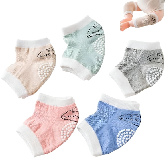 BESTSKY Baby Knee Pad for Crawling – Infant Kneepads,Elastic Leg Warmers,Anti-Slip Leg Protector for Toddler(5 Pairs) (Pattern 3,Standard)