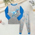 thumbnail image 2 of Toddler Baby Boy Outfit Sets Fall Winter Clothes 2T 3T 4T 5T 6T 7T 2PCS Long Sleeve 3D Dinosaur Printed T Shirts Tops Long Pants Outfits Clothes Set Kaprioy Dinosaur Pajamas Sleepwear, 2 of 4