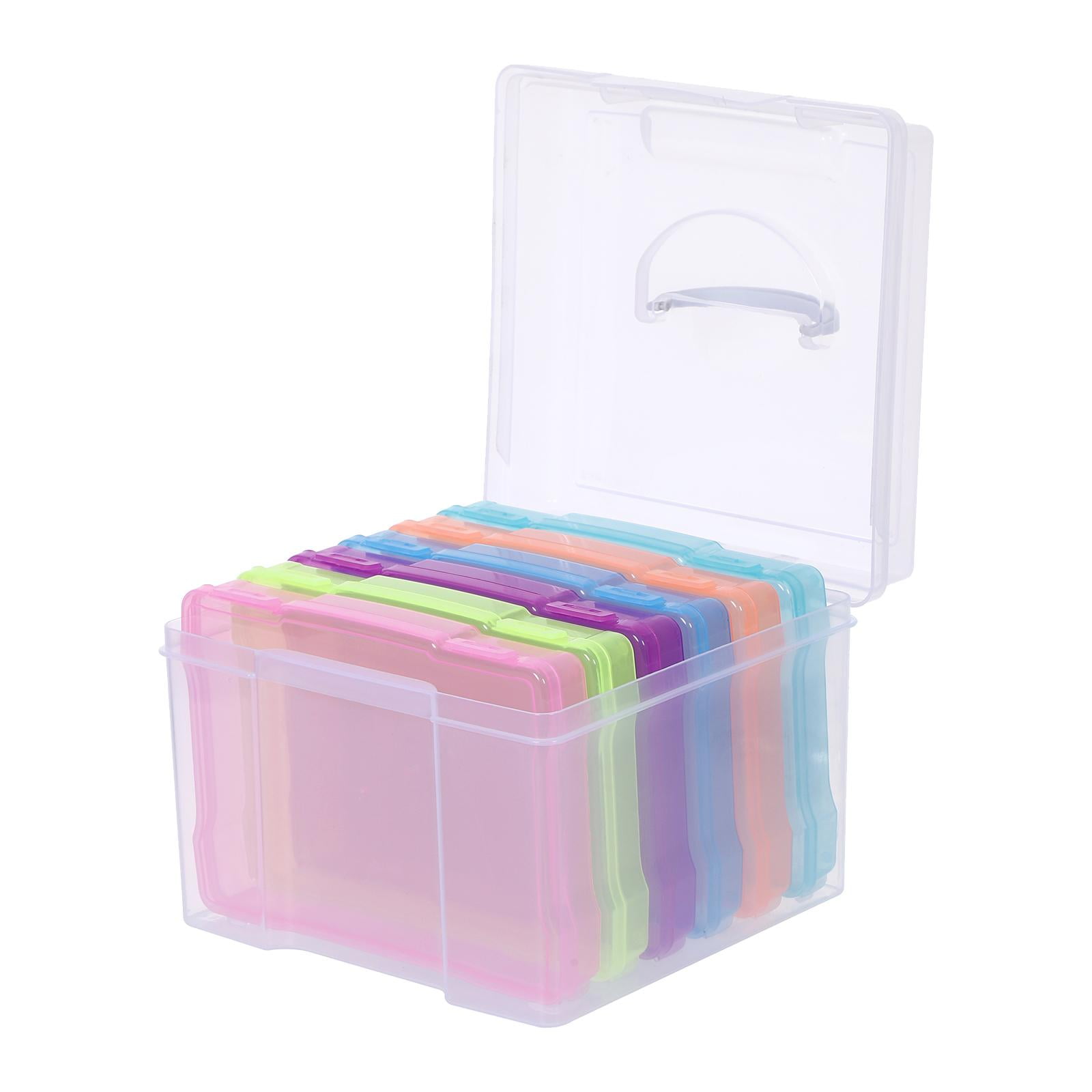 Greeting Card Storage Box Storage Bin Portable File Holder Photos Organizer Box for Card Holiday Letter Office Birthday Gift
