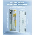 thumbnail image 3 of Wireless Keyboard Creamy Membrane with Rainbow Backlight,3-Mode Connectivity (BT/2.4G/USB-C) LCD Screen & Multifunction Knob,200H Battery, 94 Key PBT Keycaps, Quiet Typing for Office/Home/Gaming, 3 of 4