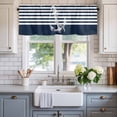 thumbnail image 2 of Navy Blue Anchor Farmhouse Short Window Curtain Valances, Nautical Coastal Abstract Art Rod Pocket Kitchen Valances for Living Room Bedroom Bathroom Cafe 42" x 12", 2 of 8