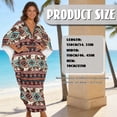 thumbnail image 2 of DISNIMO Women's Kaftan Maxi Dress Cow Aztec Print Batwing Sleeve V Neck Beach Swimsuit Cover Ups Loose Fit Bathing Suit Coverup Lightweight Caftan Dresses Soft Loungewear, 2 of 7