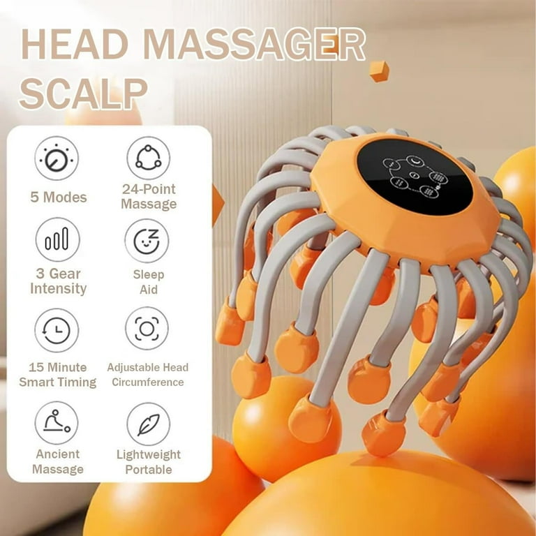 Octorelax Head Massager, Anti-Stress 360° All-Round Electric Scalp