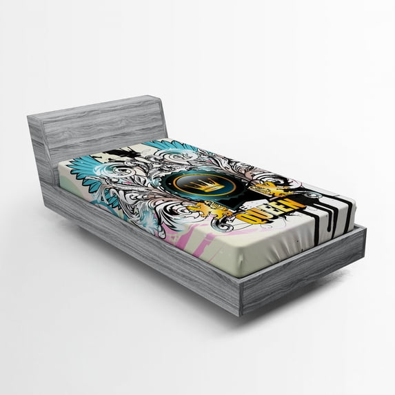 Ambesonne Queen Fitted Sheet, Arms Shield Design, Twin XL Size, Multicolor