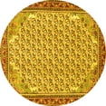 thumbnail image 1 of Ahgly Company Machine Washable Indoor Round Persian Yellow Traditional Area Rugs, 6' Round, 1 of 4