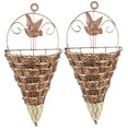 thumbnail image 5 of Nicehomfit Decorative Wall Hanging Flowerpot Coffee Simulation Rattan Design 2Pcs, 5 of 8