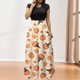 thumbnail image 2 of Vestido de manga corta con cuello redondo corte A traje de vacaciones de estilo elegante y ajustado para mujer, 2 of 7