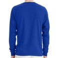 thumbnail image 4 of Hanes Essential-T Men's Long Sleeve T-Shirt, Crewneck, Classic Fit Cotton Tee, Deep Royal, S, 4 of 5