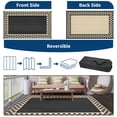 thumbnail image 2 of Reversible Outdoor Mat – Large Waterproof Plastic Straw – UV Resistant – Medallion Patio Rug – Deck, Porch, Garden, Camping & RV- Black Coffee, 9x12ft, USA Spec, 2 of 7