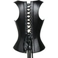 thumbnail image 5 of VASLANDA Womens Sexy PU Steampunk Corset Faux Leather Buckle Zipper Bustier Top Plus Size, 5 of 7