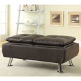 thumbnail image 2 of Coaster Pouf de Rangement en Faux Cuir Touffeté Dilleston en Marron, 2 of 4