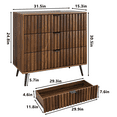thumbnail image 6 of Smart FENDEE Dresser with 3 Fluted Drawer Storage Cabinet,Nightstands Sets of 2,Bedroom,Walnut Wood, 6 of 6