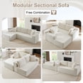 thumbnail image 5 of GNIXUU 103” W Corduroy Boneless Couch, L-Shaped Sectional Sofa with Left Facing Chaise, Comfy Memory Foam Cloud Compression Couches for Living Room Home Office, No Assembly,Beige, 5 of 7
