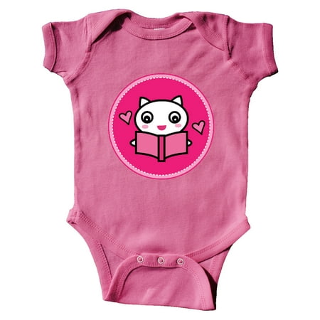 

Inktastic Reading Gift Cat with Book Gift Baby Girl Bodysuit