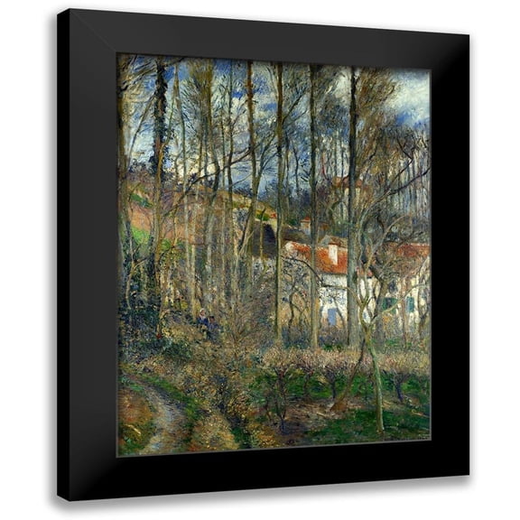 Pissarro, Camille 12x14 Black Modern Framed Museum Art Print Titled - The Cote des Boeufs at LHermitage