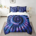 thumbnail image 2 of 7 Piece Gradient Bed In A Bag Twin,Purple Blue Comforter Set for Women Men Adults,Ombre Abstract Bedding Set,Modern Tie Dye Sheet Set with Comforter, 2 of 5