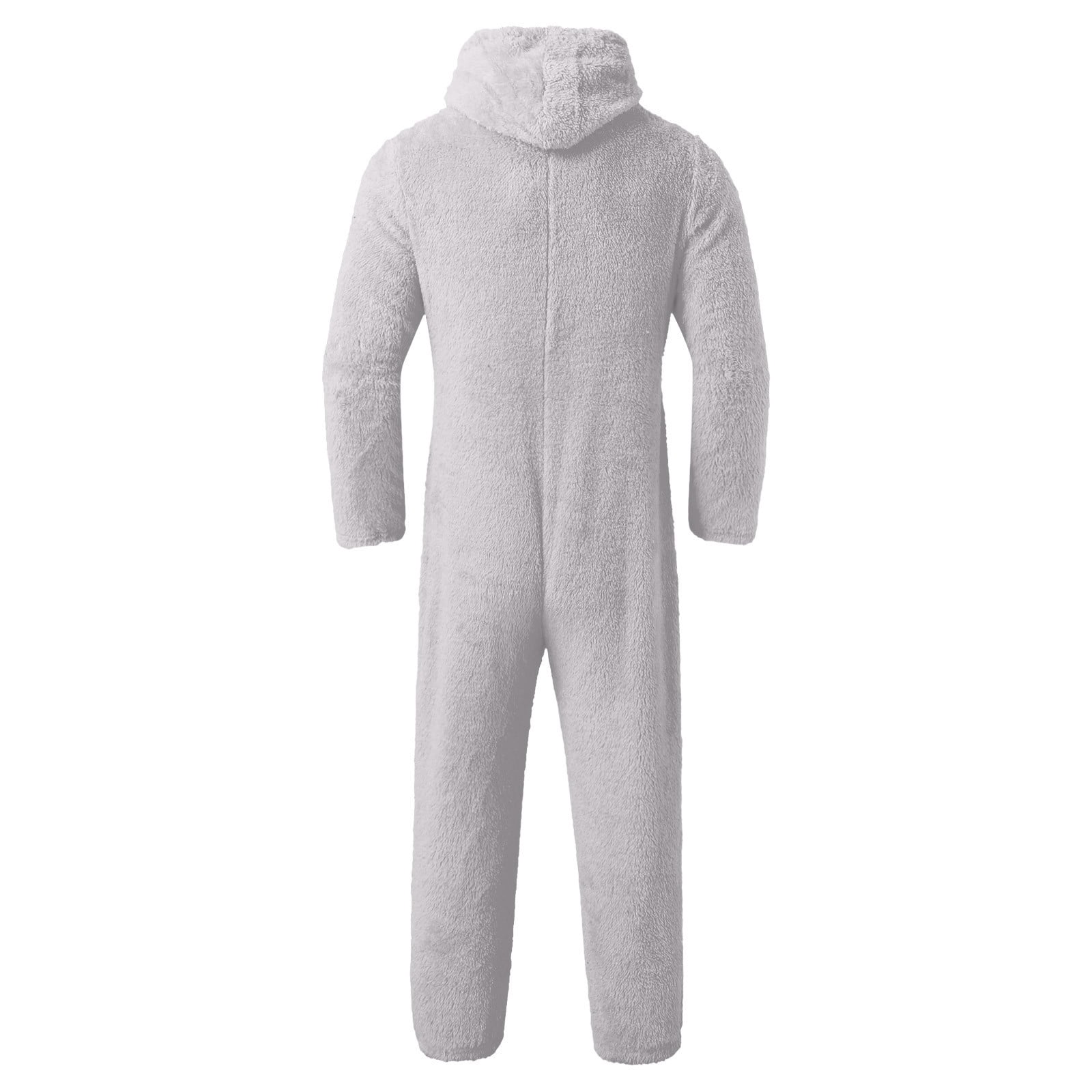 JUUYY Men's Fleece Onesie Hooded Jumpsuit Zip Up Love Patchwork One-Piece Pajamas Playsuit Jogger Sweatsuit Sleep Onesies Romper Gray XXXL