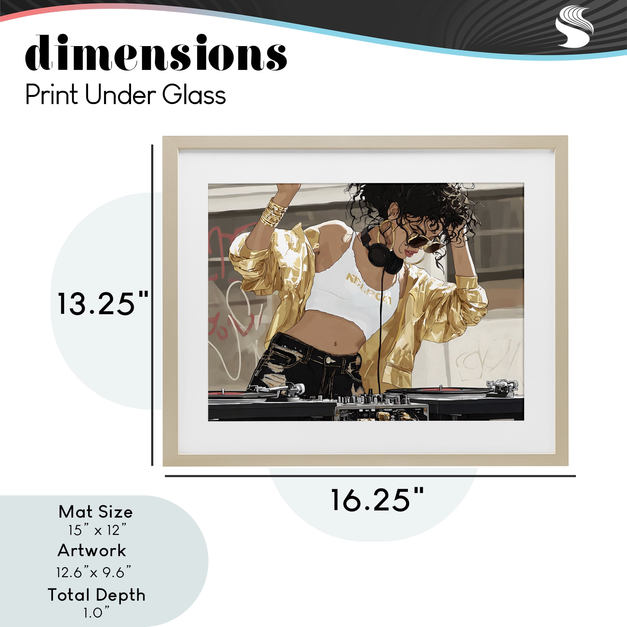 Stupell Industries Gold Accented DJ Birch Framed Print Under Glass, design by Franklyn Gregory