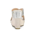 thumbnail image 2 of BLISSFUL STEP Women's Shoes Wedge Open Toe Crisscross Straps Linen Platform Sandals Silver 7.5, 2 of 7