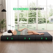 BEHOST 5-in-1 Quad-fold Convertible Sleeper Sofa Bed, 6 Full Size Foldable Floor Mattress for Apartment Dorm Guest Room Camping RV