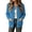 Blue, variant on THNCYX Cozy Knit Cardigan Women Gold Buttons Soft Long Sleeve Open Front Sweater Front Pockets Warm Everyday Fall Coat Style Outwear S-3XL